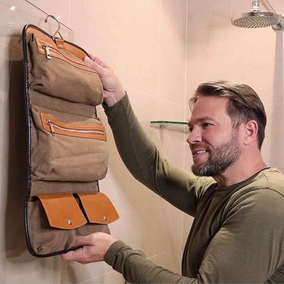 Vetelli Leather Toiletry Bag for Men - Picture 2 of 4